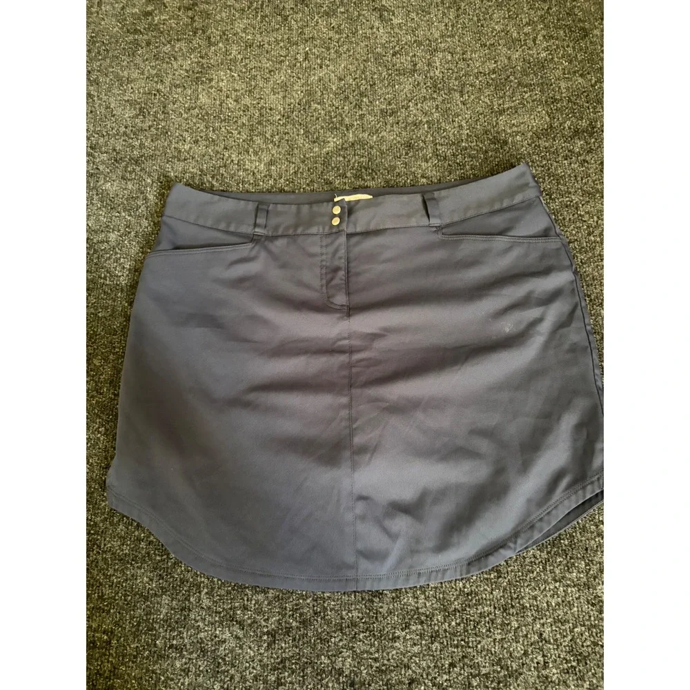 Adidas Golf Skort Navy Blue Athletic Skirt Womens Size 14 Curved Hem Activewear